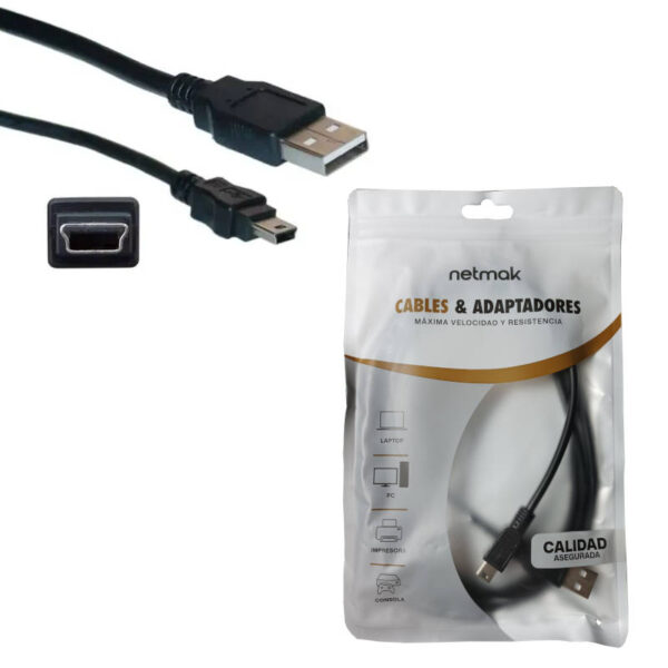 Cable V3 (mini USB) a USB Netmak NM-C20 - presentación