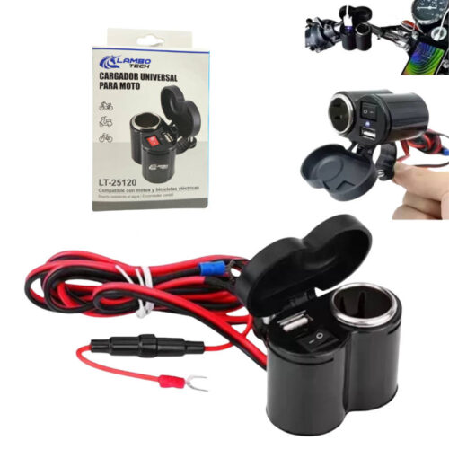Cargador para moto con USB y encendedor Lambo Tech LT-25120 Cargador para moto con USB y encendedor Lambo Tech LT-25120