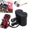 Cargador para moto con USB y encendedor Lambo Tech LT-25120 - encendedor en uso y cargador amarrado a la moto Cargador para moto con USB y encendedor Lambo Tech LT-25120 - encendedor en uso y cargador amarrado a la moto