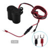 Cargador para moto con USB y encendedor Lambo Tech LT-25120 - extremos del cable Cargador para moto con USB y encendedor Lambo Tech LT-25120 - extremos del cable