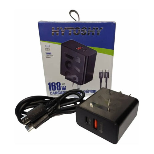 Cargdor 220V Hytoshy - 1 USB + 1 USB tipo C + cable tipo C - caja y contenido Cargdor 220V Hytoshy - 1 USB + 1 USB tipo C + cable tipo C - caja y contenido