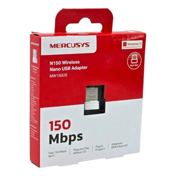 Nano placa de red Wifi USB Mercusys MW150US - caja Nano placa de red Wifi USB Mercusys MW150US - caja