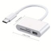 Adaptador lector de tarjetas USB tipo C 3 en 1 a SD, microSD y USB - dimensiones Adaptador lector de tarjetas USB tipo C 3 en 1 a SD, microSD y USB - dimensiones