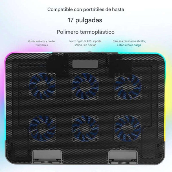 Base para notebook 9 a 17'' 6 coolers 60mm Seisa DN-H639 - características