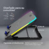 Base para notebook 9 a 17'' 6 coolers 60mm Seisa DN-H639 - niveles de inclinación