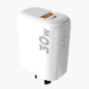 Cargador 220V Xaea Intensify – 1 USB + 1 USB tipo C + cable tipo C - cargador - vista a lo largo Cargador 220V Xaea Intensify – 1 USB + 1 USB tipo C + cable tipo C - cargador - vista a lo largo