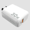Cargador 220V Xaea Intensify – 1 USB + 1 USB tipo C + cable tipo C - cargador - vista de puertos Cargador 220V Xaea Intensify – 1 USB + 1 USB tipo C + cable tipo C - cargador - vista de puertos