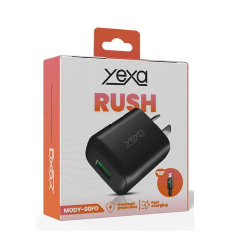 Cargador 220V Yexa Rush MOD-430 – 1 USB + cable V8 (micro USB) - caja