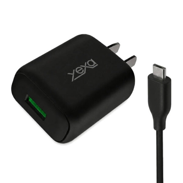 Cargador 220V Yexa Rush MOD-430 – 1 USB + cable V8 (micro USB) - cargador y punta de cable Cargador 220V Yexa Rush MOD-430 – 1 USB + cable V8 (micro USB) - cargador y punta de cable