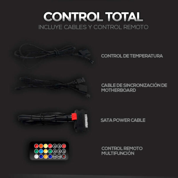 Hub splitter controladora ARGB PWM 9 puertos Sentey GS-1000 - cables Hub splitter controladora ARGB PWM 9 puertos Sentey GS-1000 - cables