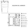 Kit gabinete Mid Tower con fuente 600W + teclado + mouse Cromax CM-2801 - esquema del gabinete