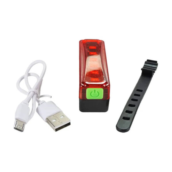 Luz trasera para bicicleta recargable Qixun QX-W06 - contenido del blister Luz trasera para bicicleta recargable Qixun QX-W06 - contenido del blister