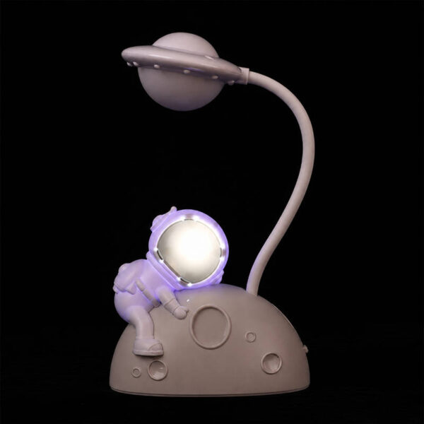Velador infantil LED astronauta sobre luna - blanco - cabeza encendida Velador infantil LED astronauta sobre luna - blanco - cabeza encendida