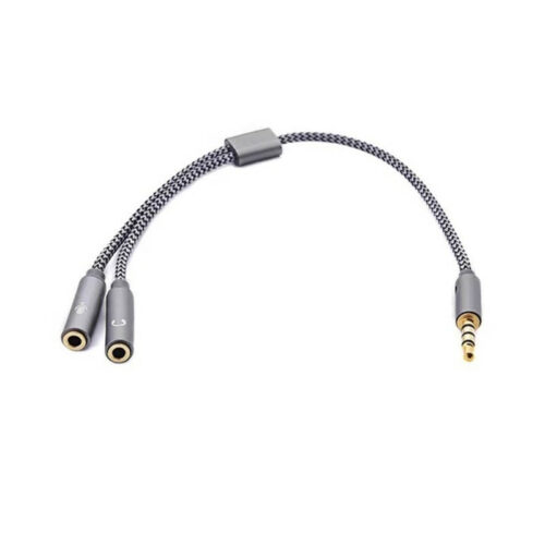 Adaptador audio plug 3.5mm a 2 jack 3.5mm 15cm - gris Adaptador audio plug 3.5mm a 2 jack 3.5mm 15cm - gris