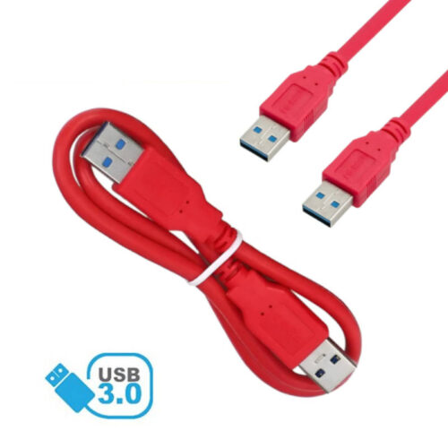 Cable USB 3.0 macho a macho 60cm - rojo