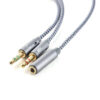 Cable splitter auricular + micrófono 1 hembra a 2 machos 15cm