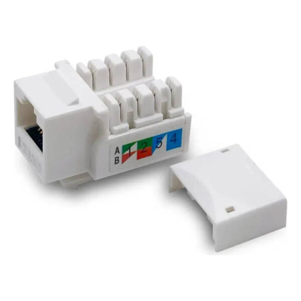 Jack conector RJ45 Cat6 hembra universal autocrimpeable - vista destapado Jack conector RJ45 Cat6 hembra universal autocrimpeable - vista destapado