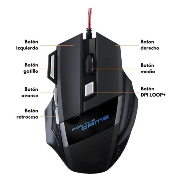 Mouse gamer USB G6 - botones Mouse gamer USB G6 - botones