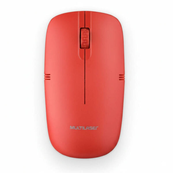 Mouse inalámbrico Multilaser MO289 - rojo - vista superior Mouse inalámbrico Multilaser MO289 - rojo - vista superior