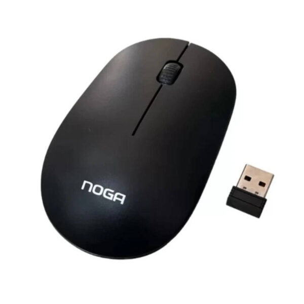 Mouse inalámbrico Noga NG-900U - vista lateral con nano receptor Mouse inalámbrico Noga NG-900U - vista lateral con nano receptor