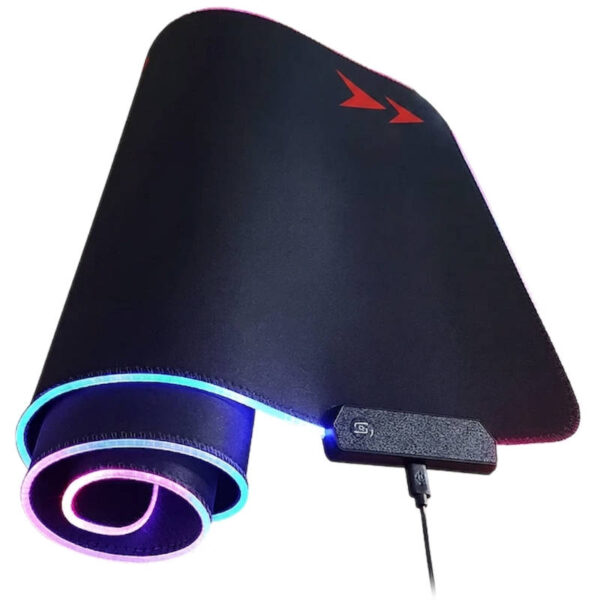 Mouse pad gamer RGB 80x30x0.4cm AOAS S4000 - vista de luces con fondo blanco - sublimación en rojo Mouse pad gamer RGB 80x30x0.4cm AOAS S4000 - vista de luces con fondo blanco - sublimación en rojo