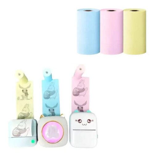 Pack de 3 rollos de papel térmico de color autoadhesivo 57mm 2 metros Pack de 3 rollos de papel térmico de color autoadhesivo 57mm 2 metros