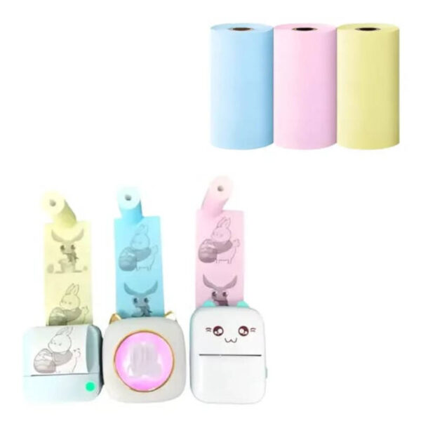 Pack de 3 rollos de papel térmico de color autoadhesivo 57mm 2 metros Pack de 3 rollos de papel térmico de color autoadhesivo 57mm 2 metros