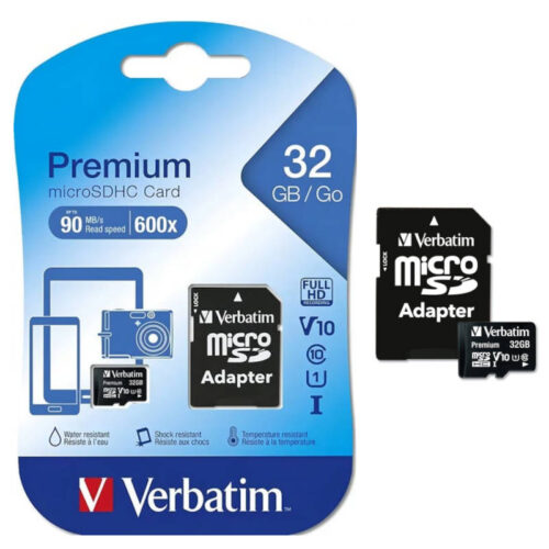 Tarjeta de memoria microSD Verbatim V10 32GB con adaptador a SD