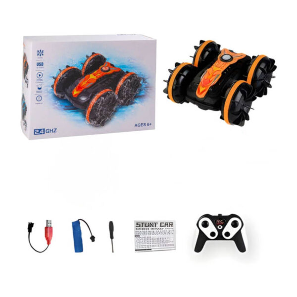 Auto acróbata anfibio a control remoto Zumo ACRZ-004 - naranja - contenido de la caja Auto acróbata anfibio a control remoto Zumo ACRZ-004 - naranja - contenido de la caja