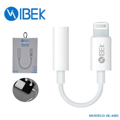 Cable adaptador jack 3.5mm a Lightning Ibek IK-A001 Cable adaptador jack 3.5mm a Lightning Ibek IK-A001
