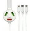 Cable multifunción 6 en 1 Ibek CB-26310 - blanco Cable multifunción 6 en 1 Ibek CB-26310 - blanco