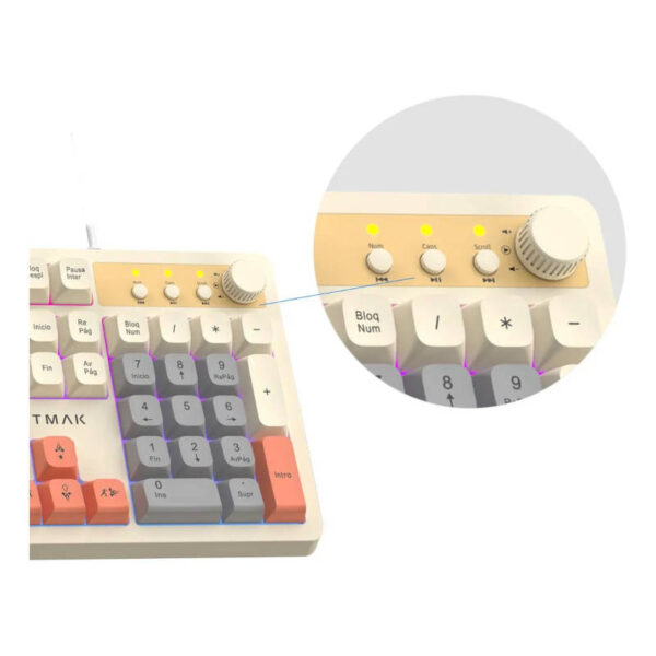 Combo de mouse y teclado retroiluminado Netmak NM-TM34 - perilla multimedia Combo de mouse y teclado retroiluminado Netmak NM-TM34 - perilla multimedia