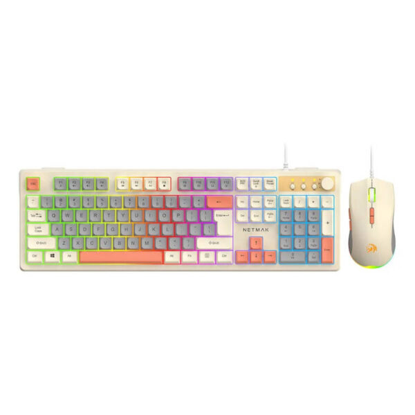 Combo de mouse y teclado retroiluminado Netmak NM-TM34 - presentación Combo de mouse y teclado retroiluminado Netmak NM-TM34 - presentación