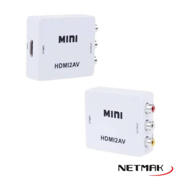Conversor HDTV a AV (HDMI a RCA) Netmak NM-HD4 - conversor Conversor HDTV a AV (HDMI a RCA) Netmak NM-HD4