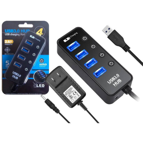 Hub USB 4 puertos 3.0 activo con transformador