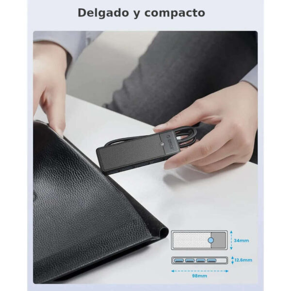 Hub USB 4 puertos 3.0 con cable Orico PAPW4A-U3 - dimensiones Hub USB 4 puertos 3.0 con cable Orico PAPW4A-U3
