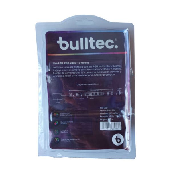 Kit tira LED 2835 RGB 5 Metros Bulltec 2835RGB - reverso Kit tira LED 2835 RGB 5 Metros Bulltec 2835RGB - reverso
