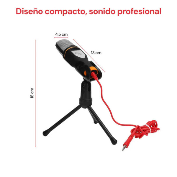 Micrófono condenser con trípode Seisa SF-666 - medidas Micrófono condenser con trípode Seisa SF-666