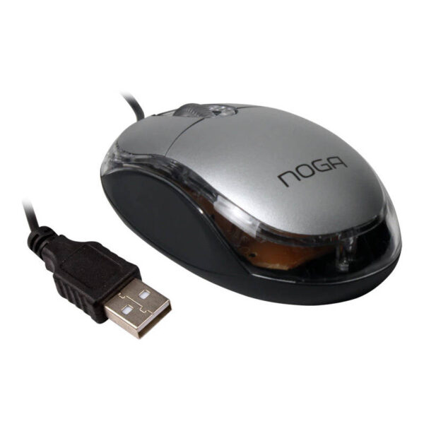 Mouse USB Noga NG-611U - gris - vista lateral apapado Mouse USB Noga NG-611U - gris - vista lateral apapado