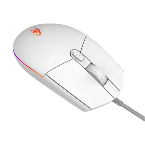 Mouse gamer RGB 3600dpi Netmak NM-EXPERT-W - vista lateral posterior Mouse gamer RGB 3600dpi Netmak NM-EXPERT-W - vista lateral posterior