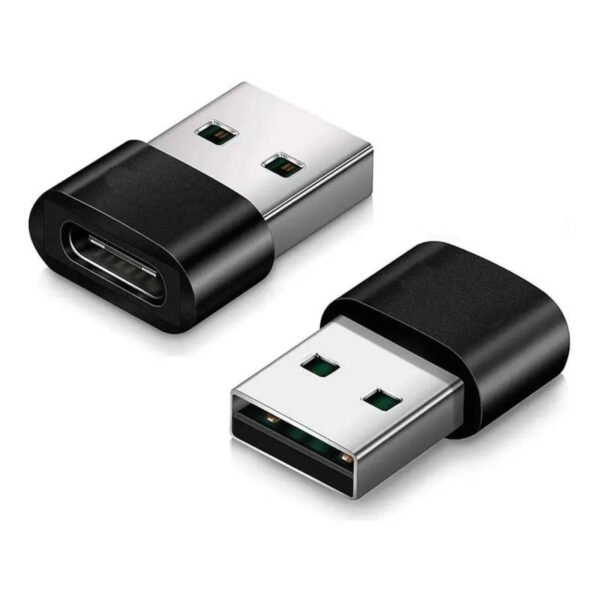 Adaptador OTG tipo C hembra a USB macho CM175 - vista frontal y trasera Adaptador OTG tipo C hembra a USB macho CM175 - vista frontal y trasera