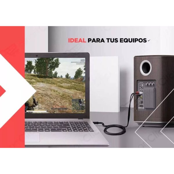 Cable auxiliar miniplug a 2 RCA 1.5m Cabo Series - ejemplo de uso Cable auxiliar miniplug a 2 RCA 1.5m Cabo Series