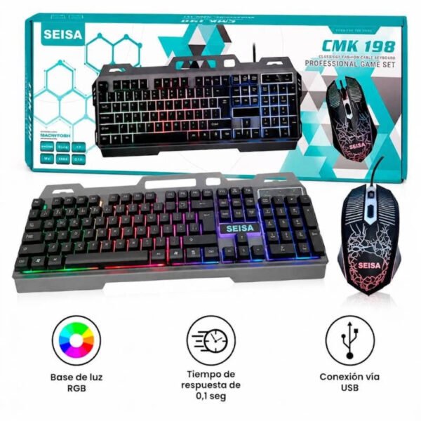 Combo de mouse y teclado USB gamer Seisa CMK-198 - presentación Combo de mouse y teclado USB gamer Seisa CMK-198 - presentación