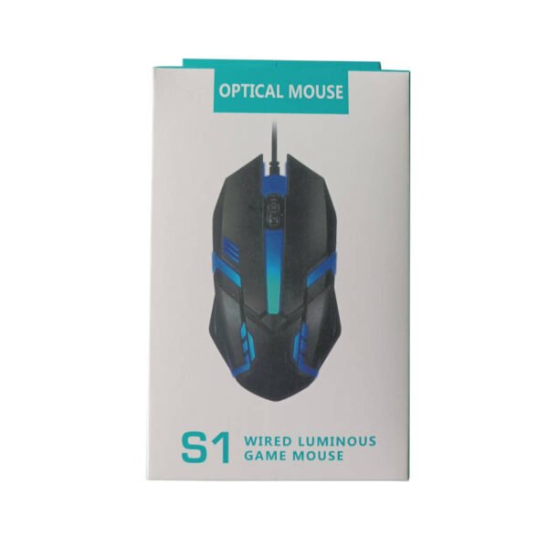 Mouse gamer retroiluminado S1 - caja - vista frontal Mouse gamer retroiluminado S1 - caja - vista frontal