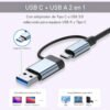 Adaptador Hub 8 en 1_ 4 USB + tipo C + SD + TF + 3.5mm - amplia compatibilidad