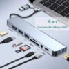 Adaptador Hub 8 en 1_ 4 USB + tipo C + SD + TF + 3.5mm - ejemplo de uso