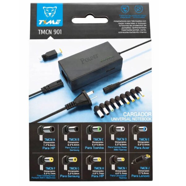 Cargador universal para notebook Time TMCN 901 - caja - parte trasera Cargador universal para notebook Time TMCN 901 - caja - parte trasera